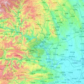 Yichang topographic map, elevation, terrain