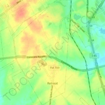 Retreat topographic map, elevation, terrain