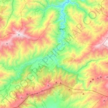 Ijoukak topographic map, elevation, terrain