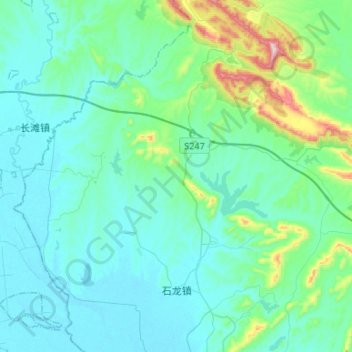 石龙 topographic map, elevation, terrain