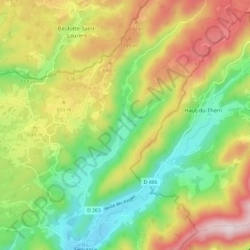 La Vannoise topographic map, elevation, terrain