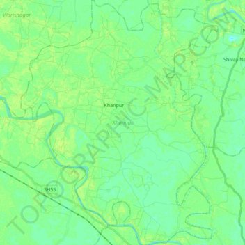 Khanpur topographic map, elevation, terrain