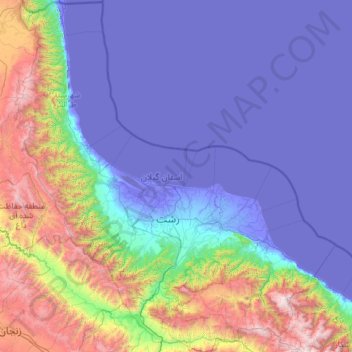 Gilan Province topographic map, elevation, terrain