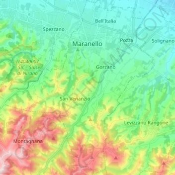 Maranello topographic map, elevation, terrain
