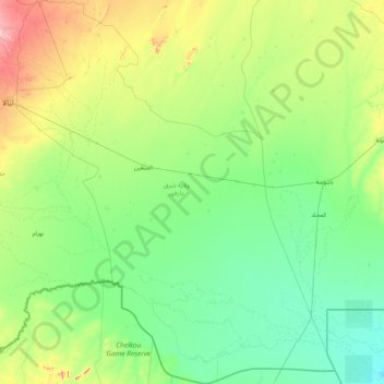 East Darfur State topographic map, elevation, terrain