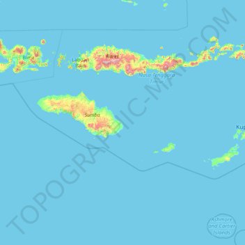 Savu Sea Maritime National Park topographic map, elevation, terrain