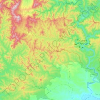 Cobbannah topographic map, elevation, terrain