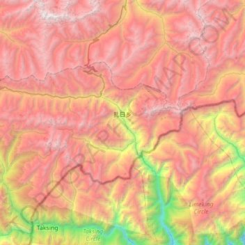 扎日乡 topographic map, elevation, terrain