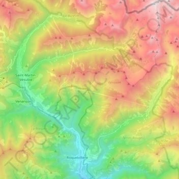 Belvédère topographic map, elevation, terrain