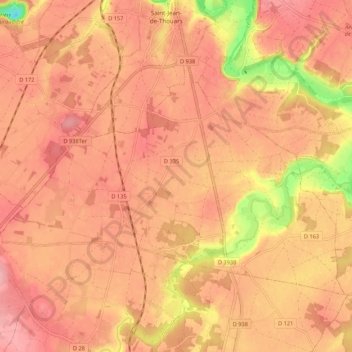 Luzay topographic map, elevation, terrain