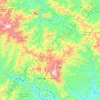 Santiago Lachiguiri topographic map, elevation, terrain
