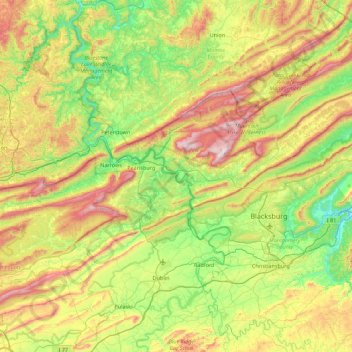 New River topographic map, elevation, terrain