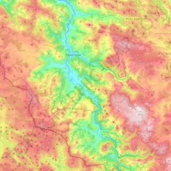 Prijepolje Municipality topographic map, elevation, terrain