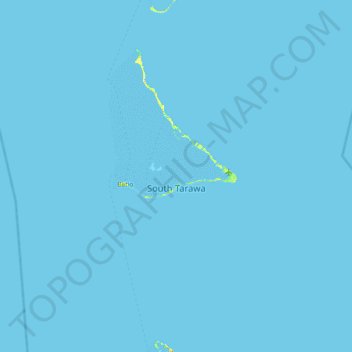 South Tarawa topographic map, elevation, terrain