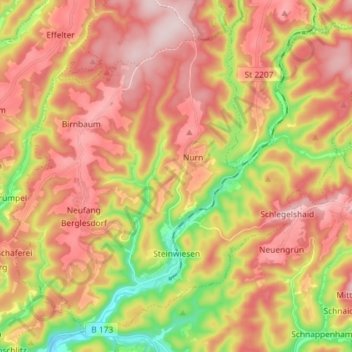 Steinwiesen topographic map, elevation, terrain