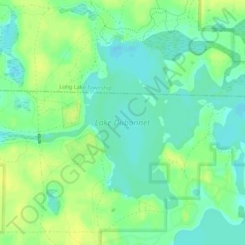 Lake Dubonnet topographic map, elevation, terrain