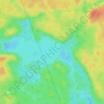Grimsthorpe Lake topographic map, elevation, terrain