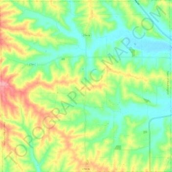 Town of Washington topographic map, elevation, terrain