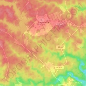 Camp Barrett topographic map, elevation, terrain