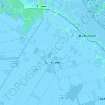 Luttelgeest topographic map, elevation, terrain