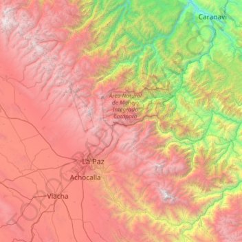 Pedro Domingo Murillo topographic map, elevation, terrain