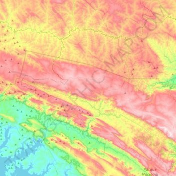 Serra da Canastra topographic map, elevation, terrain