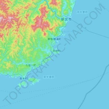 Nachikatsuura topographic map, elevation, terrain