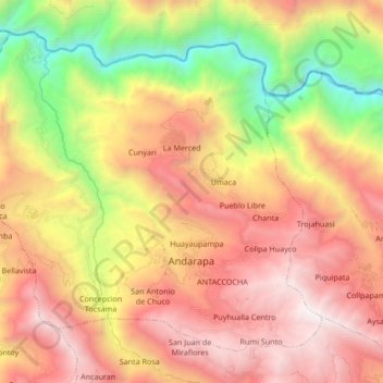 Andarapa topographic map, elevation, terrain
