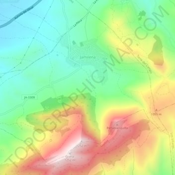 Jamilena topographic map, elevation, terrain