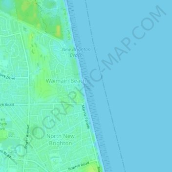 North Beach topographic map, elevation, terrain
