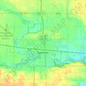 Southpark Mall Topo Map IA, Clay County (Spencer Area)