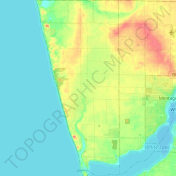 White River Township topographic map, elevation, terrain