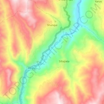 Shunqui topographic map, elevation, terrain