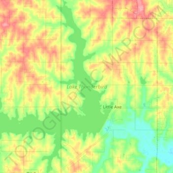 Lake Thunderbird topographic map, elevation, terrain