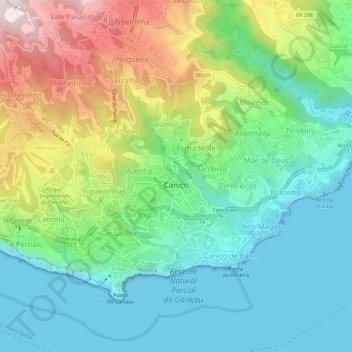 Caniço topographic map, elevation, terrain