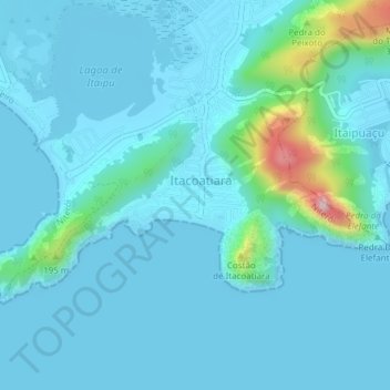 Itacoatiara topographic map, elevation, terrain