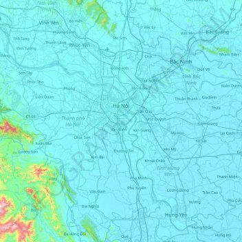 Hà Nội topographic map, elevation, terrain