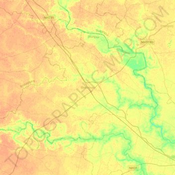 Badlapur topographic map, elevation, terrain