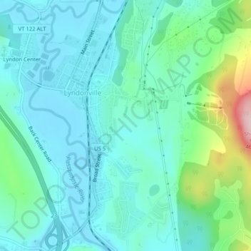 Lyndonville topographic map elevation - Thumbnail