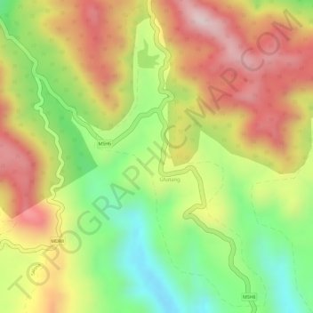 Ghatang topographic map, elevation, terrain