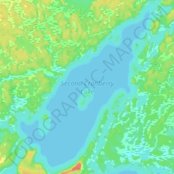 Second Cranberry Lake topographic map, elevation, terrain