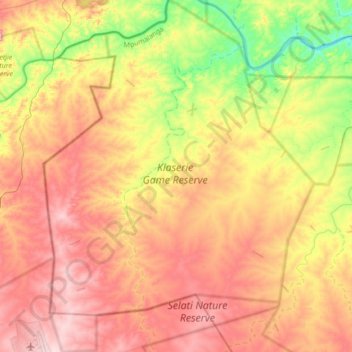 Klaserie Private Nature Reserve topographic map, elevation, terrain