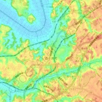 Shisui topographic map, elevation, terrain