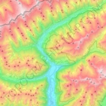 Campo Tures topographic map, elevation, terrain