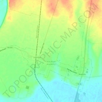 Little River-Academy topographic map, elevation, terrain