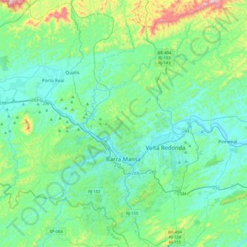 Barra Mansa topographic map, elevation, terrain