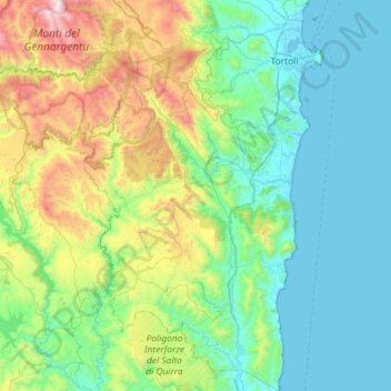 Àrthana/Arzana topographic map, elevation, terrain