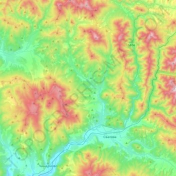 Poliana Rural Hromada topographic map, elevation, terrain