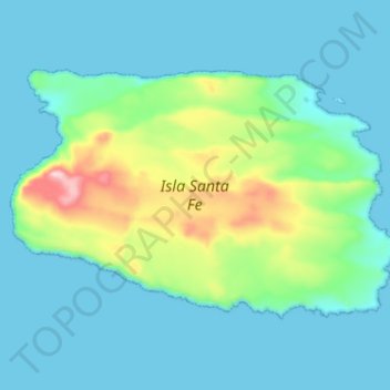 Isla Santa Fe topographic map, elevation, terrain