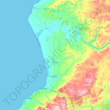 Chanco topographic map, elevation, terrain